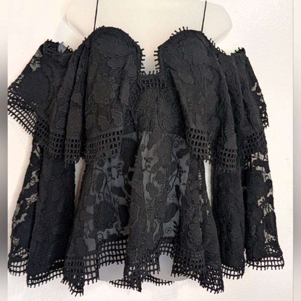 Thurley Whimsigoth Dark Fairy Witchy Feminine Dark Academia Romantic Lace Top 4
